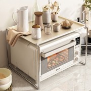 不锈钢厨房微波炉置物架家用空气，炸锅烤箱台面，调味料一体收纳架子