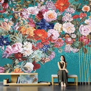 欧式花卉剪画马赛克背景墙定制餐厅玄关过道壁画客厅艺术拼花瓷砖