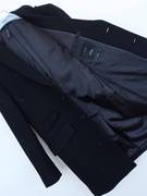 拉夏JW系列名品男装冬商务高级厚柔毛呢西装外套短大衣2A2791黑色