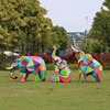 玻璃钢几何大象雕塑公园小区，户外草坪造景售楼部，大型抽象动物摆件