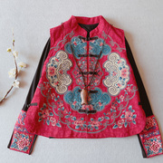 民族风重工刺绣盘扣马夹中国风文艺复古中式外搭马甲春秋女装外套