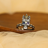 s925银蓝紫锆国王骷髅，戒指女小众设计高级感轻奢ins食指戒子指环
