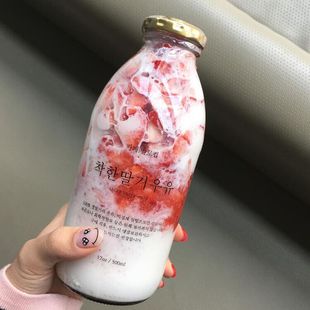韩国网红饮料瓶外卖500ml奶茶瓶牛奶瓶咖啡冷饮店外带果汁玻璃250