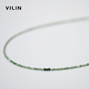 vilin原创设计复古高级感轻奢，天然石串珠(石串珠)简约极细项链锁骨链女