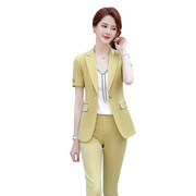 ky2021时尚职业套装短袖，小西装外套女韩版2020夏季薄款收腰ol西服