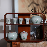 景德镇仿古泥套装盖碗茶杯茶叶罐陶瓷瓷器茶空间中式功夫茶具礼盒