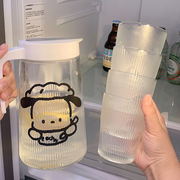 可爱夏季玻璃水壶水果茶柠檬茶大容量水壶水杯套装鸭嘴凉水壶杯子