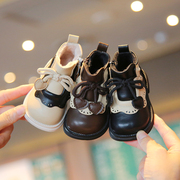 儿童马丁靴宝宝冬季加绒短靴，婴儿女童小皮鞋，软底学步鞋子男童棉鞋