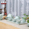 汝窑茶具套装送礼陶瓷冰裂釉，礼盒装办公功夫茶具，茶壶茶杯客厅家用
