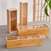 竹木盒子长方形抽拉实木，小盒子滑盖木质，复古收纳盒定制茶叶包装盒