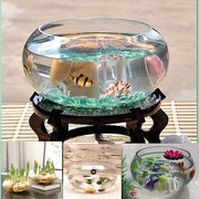 水培玻璃花瓶透明大号水仙盆碗莲盆睡莲花盆乌龟鱼缸水养植物器皿