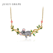 juicygrape甜美可爱树袋熊项链，女夏原创设计轻奢小众考拉锁骨链