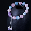天然海蓝宝紫水晶粉晶复古手链，女925纯银，ins小众设计个性闺蜜串珠