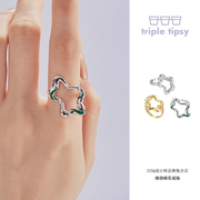 triple tipsy三倍微醺Blossom系列珠绕桃花戒指女小众高级感饰品