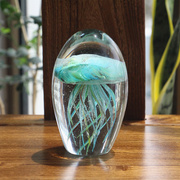 水晶球琉璃发光水母球摆件海x洋动物鱼缸造景，生日教师礼物送男女