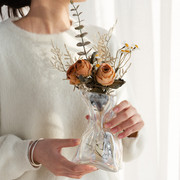 假花仿真花摆设桌面戴安娜玫瑰花束高级感真树枝摆件客厅室内装饰
