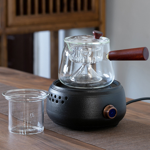 煮茶器套装玻璃煮茶壶办公室煮蒸茶器烧水壶家用小型围炉壶电陶炉
