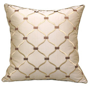 米色欧式绣花沙发靠垫抱枕靠背含芯床头大靠枕套靠包可定制