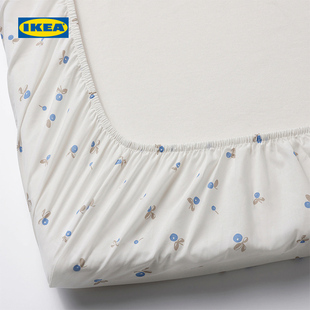 IKEA宜家RODHAKE吕哈克婴儿床垫罩白色蓝莓图案简约现代儿童房