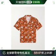 香港直邮潮奢 Folk 男士Camp-Collar 印花苎麻衬衫