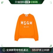 香港直邮msgm女士圆领，卫衣橘黄色字母logo3341mdm513-227799-10