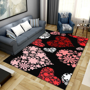 清新风景3D立体地毯客厅卧室水晶绒防滑茶几毯床边毯进门蹭脚垫子