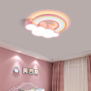 儿童房吸顶灯卡通彩虹，云朵简约温馨男女孩卧室小孩子公主房间灯具