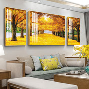 黄金大道客厅装饰画黄金满地，沙发背景墙壁画大气，简约轻奢晶瓷挂画
