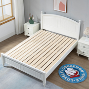 美式实木床红橡木，一米五床高箱储物，单人床1.2米家用儿童床1.35米