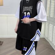 匹克企鹅青少年篮球服男孩短袖t恤13-15岁初高中学生运动套装大童