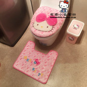 新Hello kitty 凯蒂猫韩国绒马桶垫三件套马桶套马桶座圈坐便套