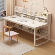 电脑桌台式家用书桌书架，一体卧室学生写字桌带抽屉，办公桌子工作台