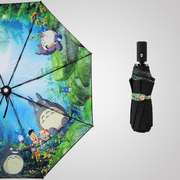 高档龙猫太阳伞双层折叠全自动遮阳防晒防紫外线女晴雨伞两用迷你