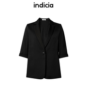 indicia标记商场同款24夏黑色一粒扣简约西装外套6B405XZ275C