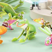 玩具拼块立体幼儿园拼图卡通拼装小动物奖品儿童益智开业昆虫模型
