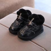 女宝宝棉鞋1--3-5岁小童冬鞋加绒保暖靴女童鞋男童冬款防滑雪地靴