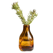 厚重琥珀瓶手工艺术有色玻璃花瓶创意花插复古香薰瓶