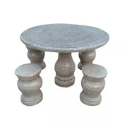 大理石桌石凳庭院花园石雕休闲圆桌石椅石凳天然花岗岩石桌摆件