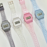 冰川冰韧f-91ws-2果冻手表，女糖果色卡西欧日系硅胶
