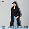 lily2024春女装复古双排扣气质，英伦风衣显瘦腰带长款风衣外套