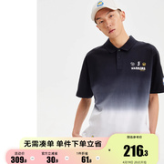 新绫致杰克琼斯夏季NBA联名勇士队运动渐变短袖Polo-shirt