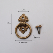 中式仿古铜拉手柜门纯铜把手，复古门窗隔扇，民宿木门免打孔明装拉环