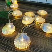 LED贝壳灯串 太阳能海星贝壳灯串室内创意房间装饰七彩贝壳灯