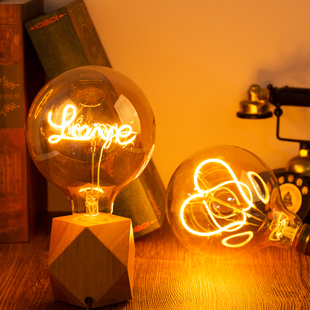 霓虹灯泡爱迪生灯泡生日礼物个性，创意字母灯，定制长明灯床头小台灯