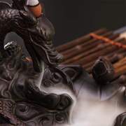 鱼化龙倒流香炉 创意茶道配件陶瓷檀香摆件 线香香塔香大号香薰炉