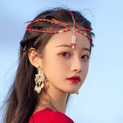 推藏族头饰女藏式舞台，演出少数民族舞蹈发饰，辫子藏辫饰品配件潮