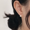 小巧整体s925纯银耳钉天然淡水，珍珠慵懒法式细腻精致高级感耳环