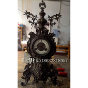 古钟 铸铜枝叶机械座钟 欧式复古做旧 仿古董台钟 样板间 风水钟