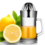 304不锈钢手动榨汁器玻璃，榨汁机迷你家用水果小型橙子柠檬榨汁杯