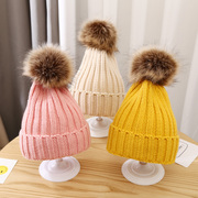 宝宝毛线帽子秋冬季亲子，针织帽潮女童，韩版母子保暖儿童套头帽